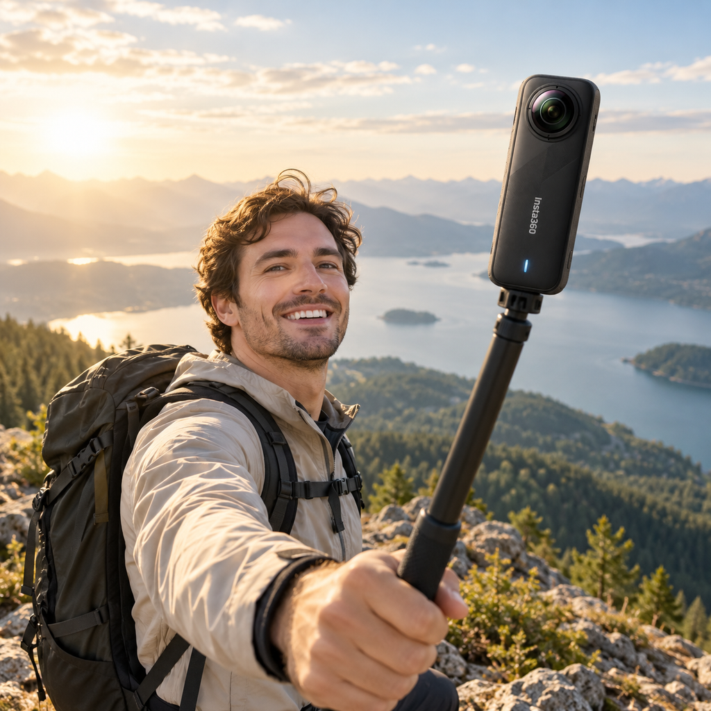 Insta360 X6 360 camera in use