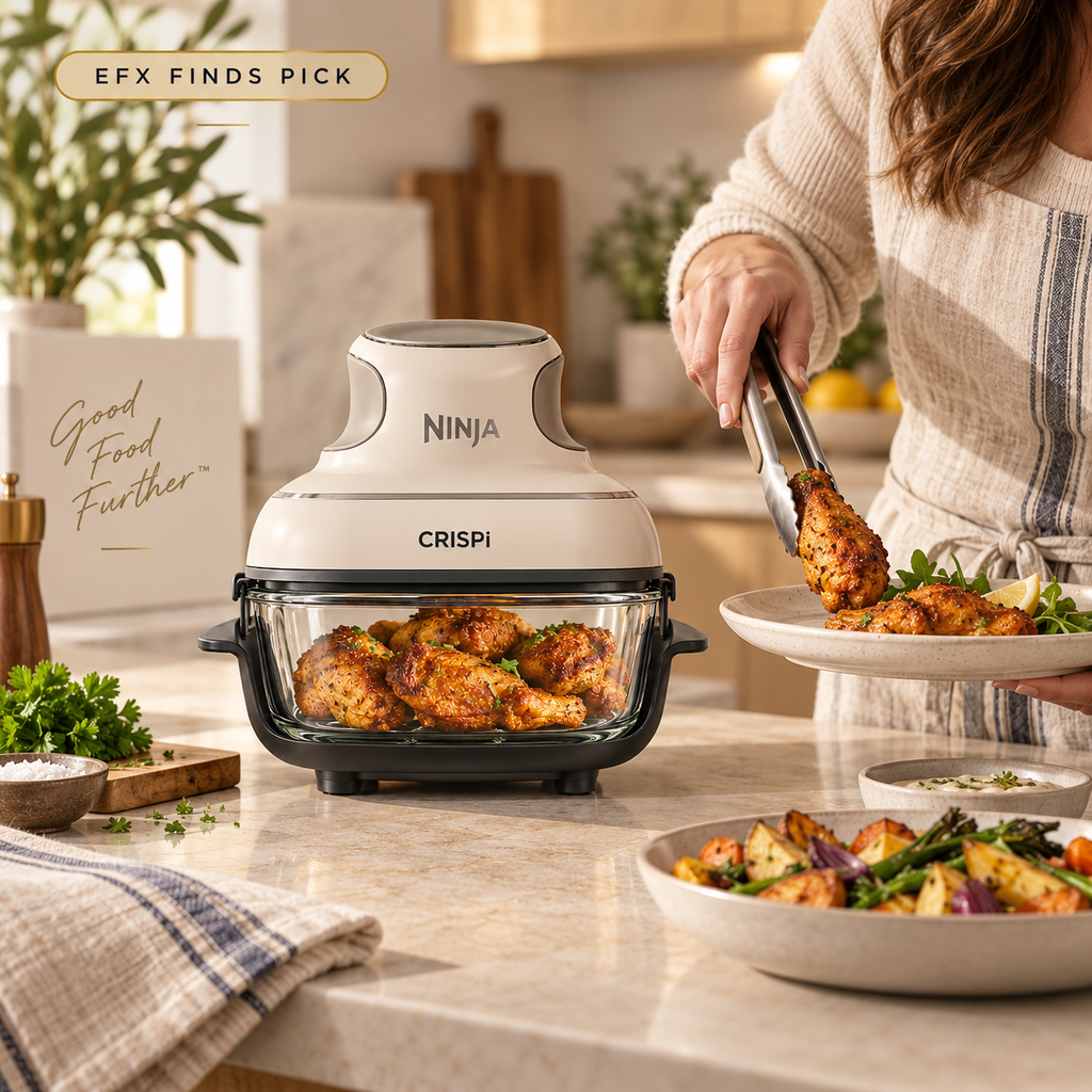Ninja CRISPi glass air fryer in use
