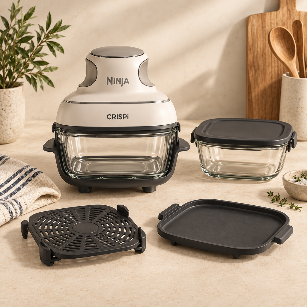 Ninja CRISPi air fryer system and glass containers